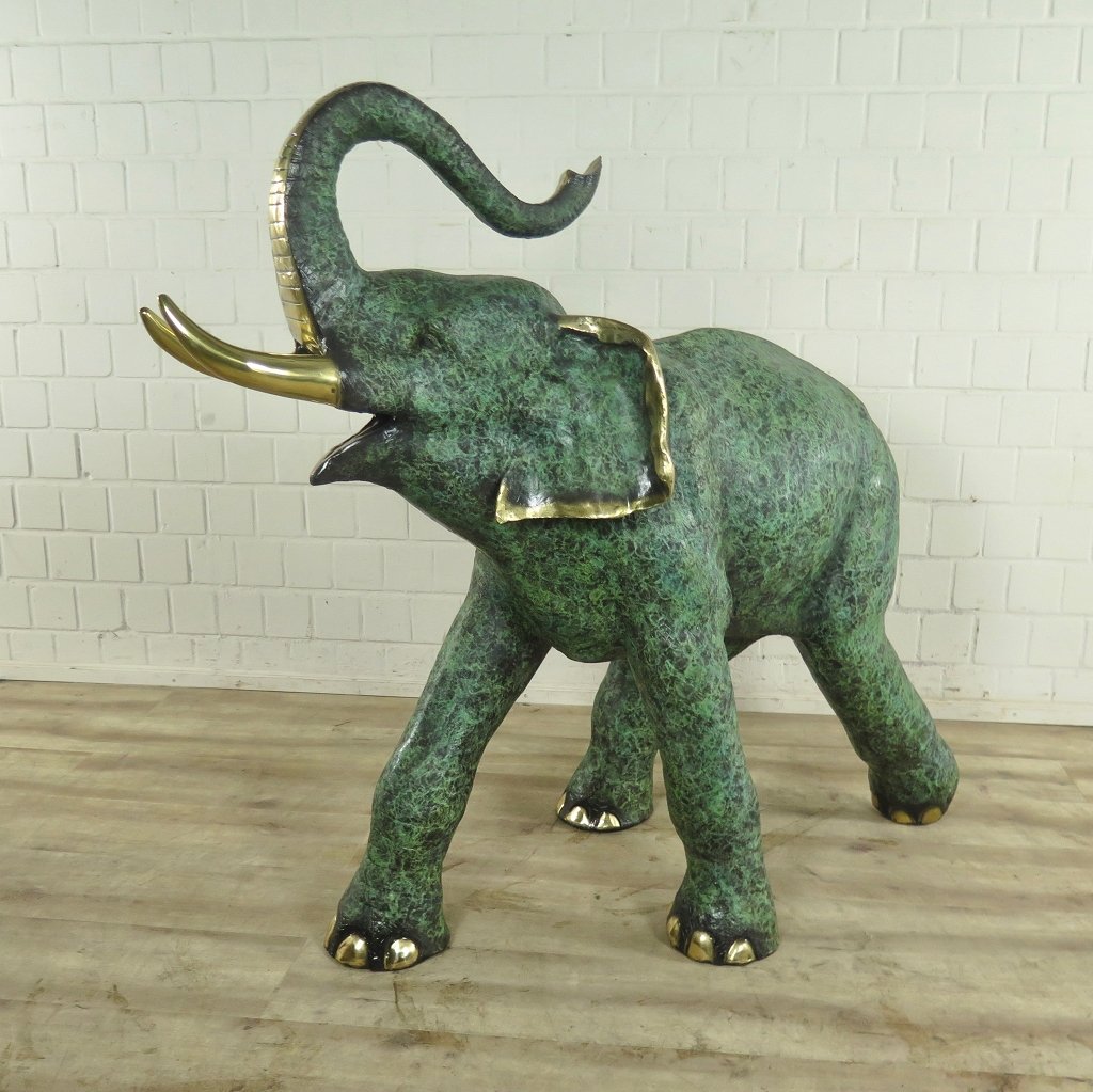 Skulptur Dekoration Elefant 1,32 m Bronze