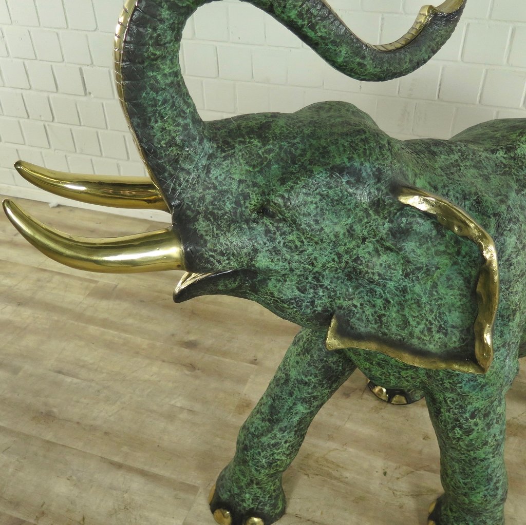 Skulptur Dekoration Elefant 1,32 m Bronze