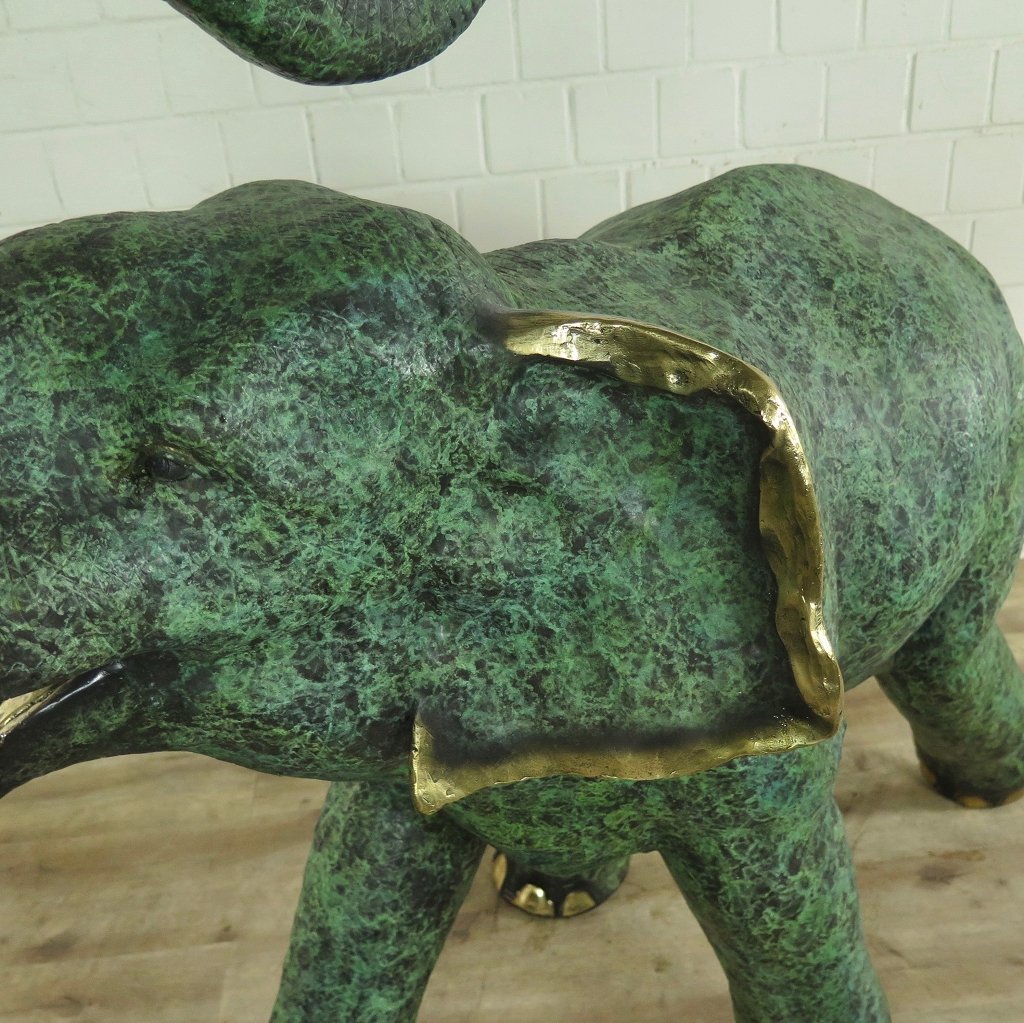 Skulptur Dekoration Elefant 1,32 m Bronze