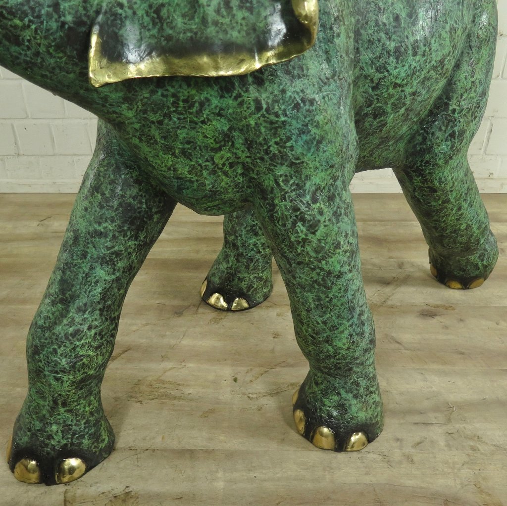 Skulptur Dekoration Elefant 1,32 m Bronze