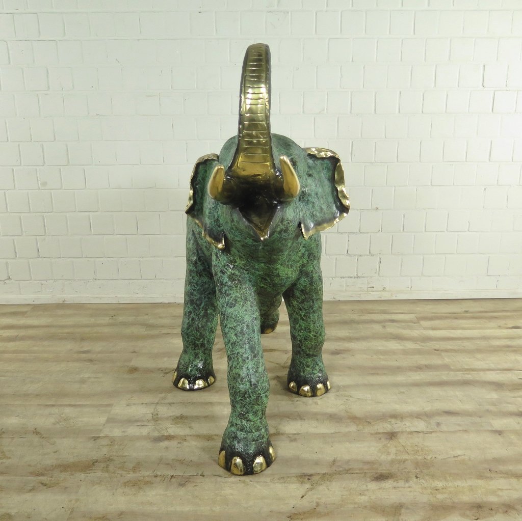 Skulptur Dekoration Elefant 1,32 m Bronze