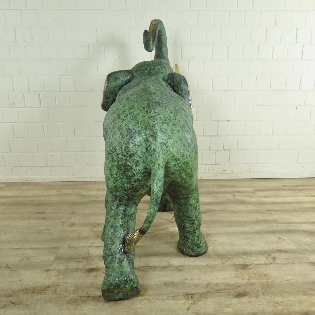 Skulptur Dekoration Elefant 1,32 m Bronze