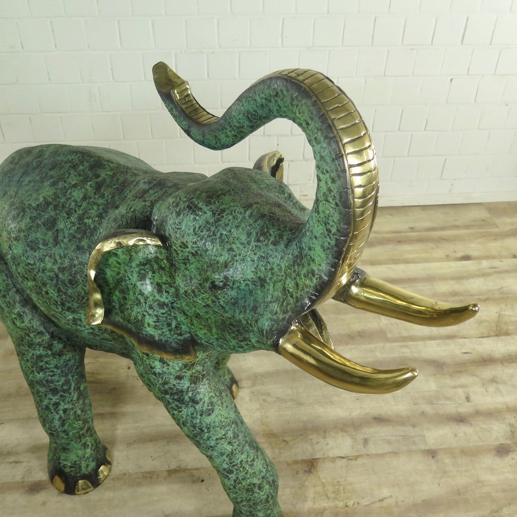 Skulptur Dekoration Elefant 1,32 m Bronze