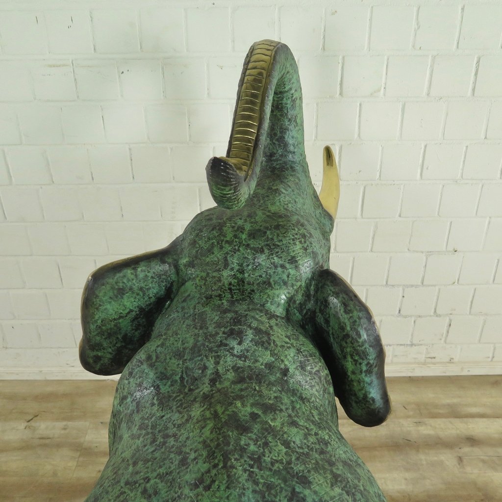 Skulptur Dekoration Elefant 1,32 m Bronze