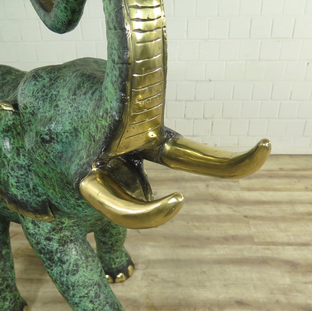 Skulptur Dekoration Elefant 1,32 m Bronze
