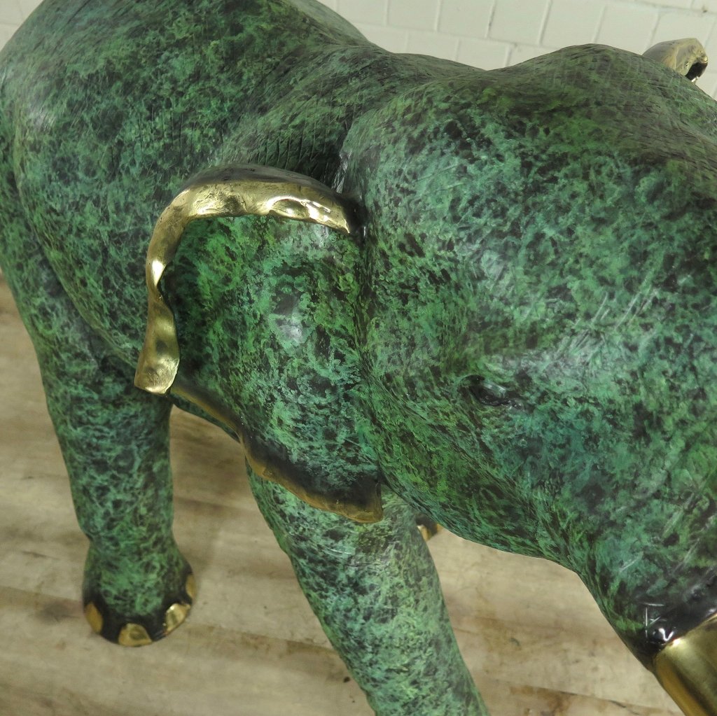 Skulptur Dekoration Elefant 1,32 m Bronze