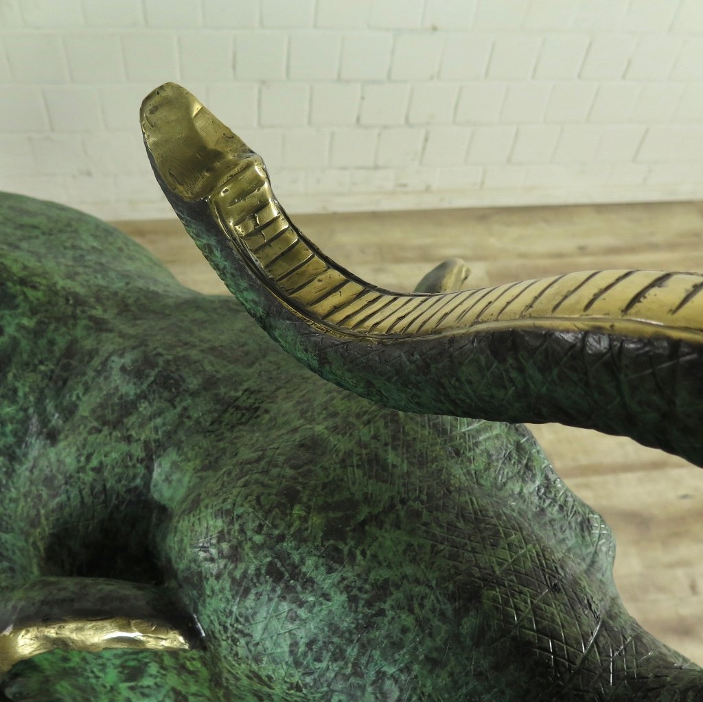 Skulptur Dekoration Elefant 1,32 m Bronze
