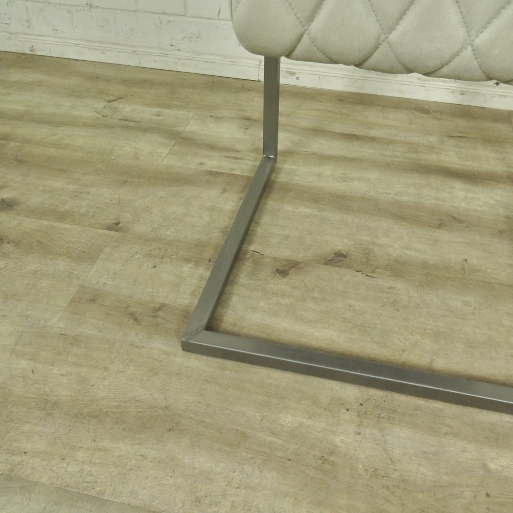 Stuhl Industrial Design Leder Weiß