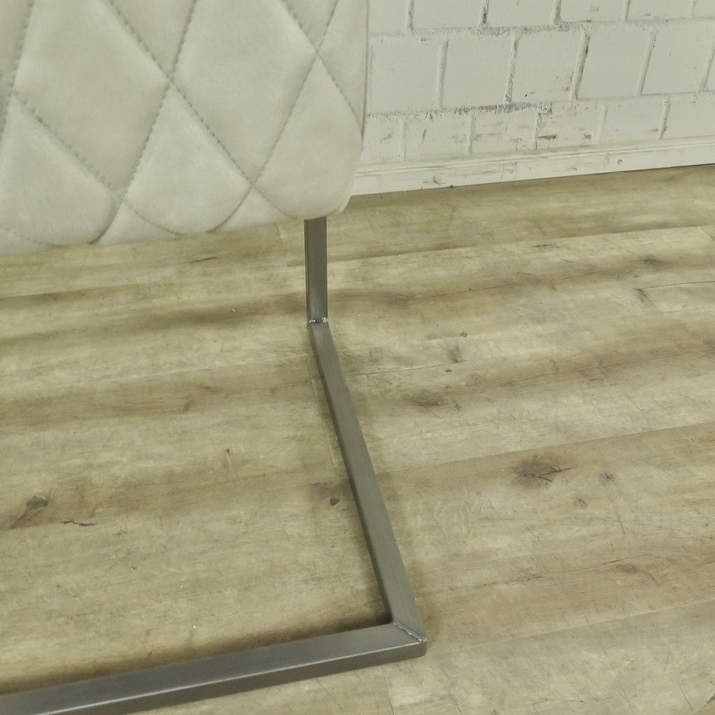 Stuhl Industrial Design Leder Weiß