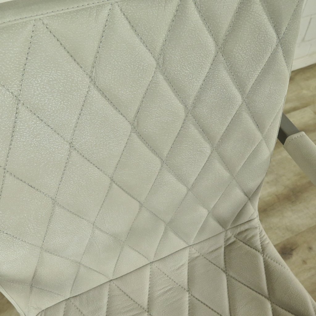 Stuhl Industrial Design Leder Weiß
