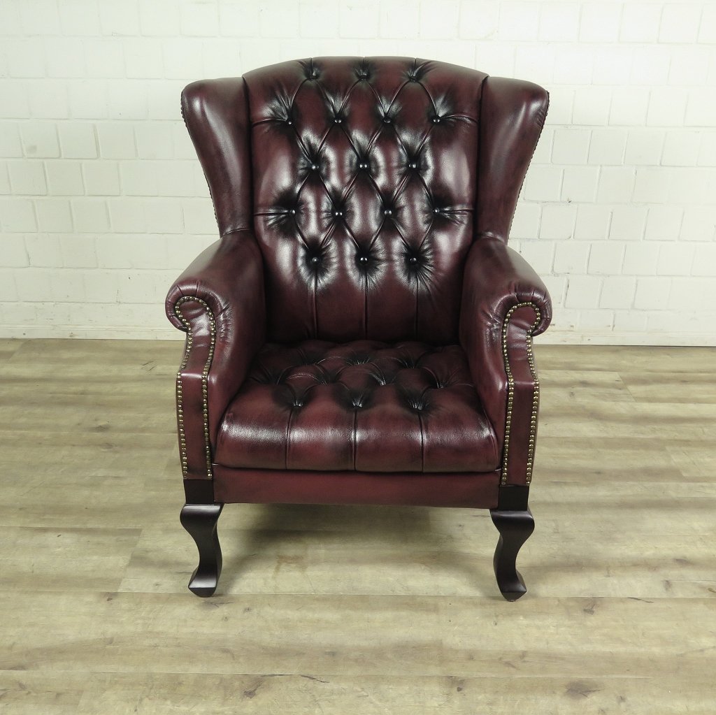 Chesterfield Sessel Rotbraun