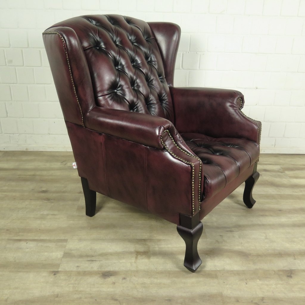 Chesterfield Sessel Rotbraun