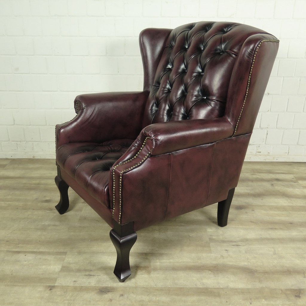 Chesterfield Sessel Rotbraun