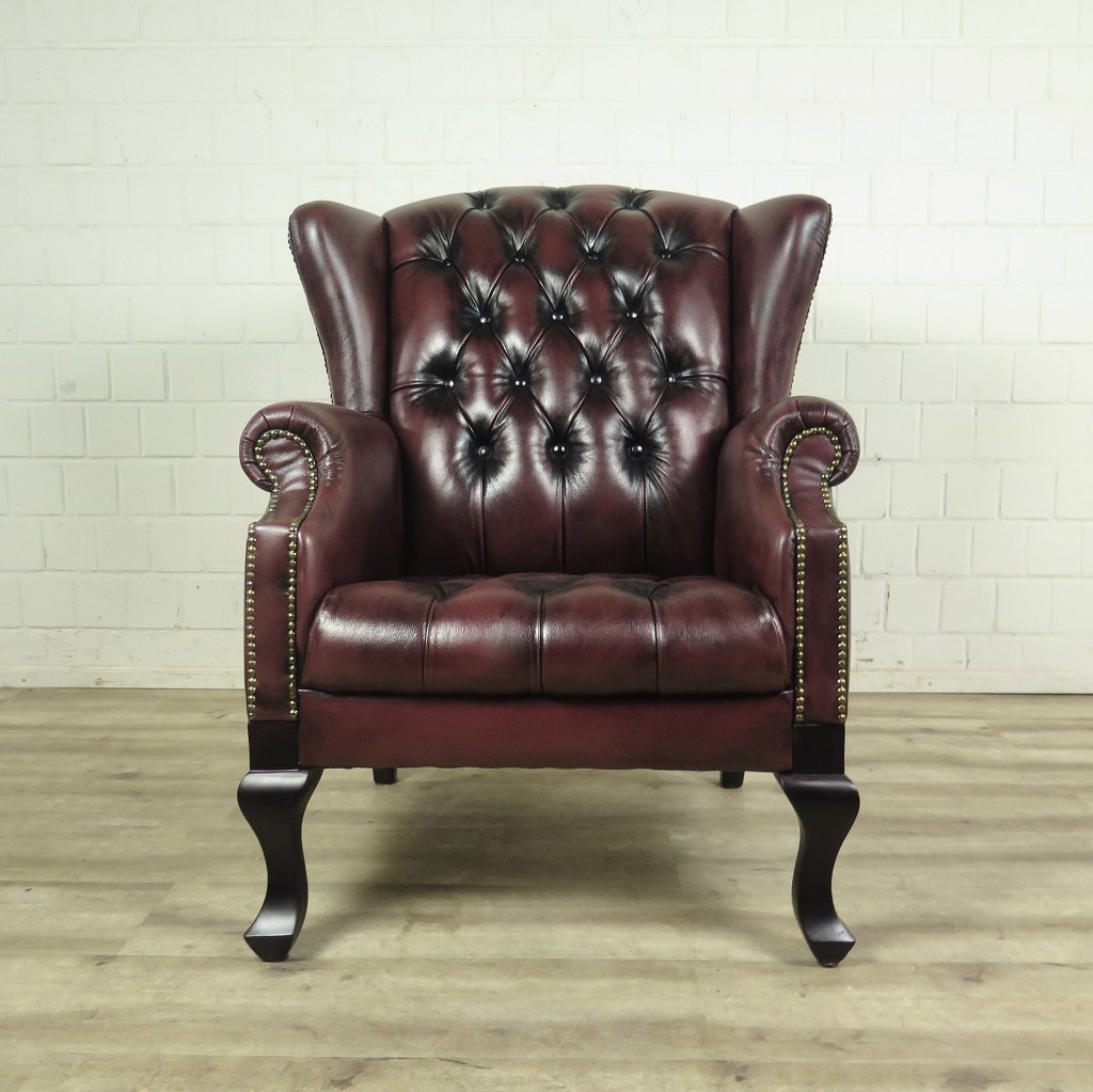 Chesterfield Sessel Rotbraun