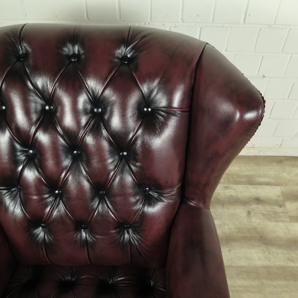 Chesterfield Sessel Rotbraun
