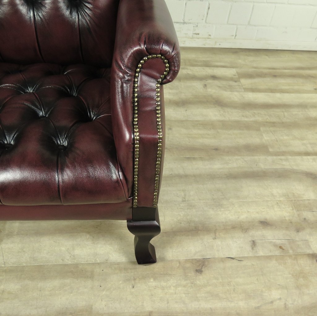 Chesterfield Sessel Rotbraun