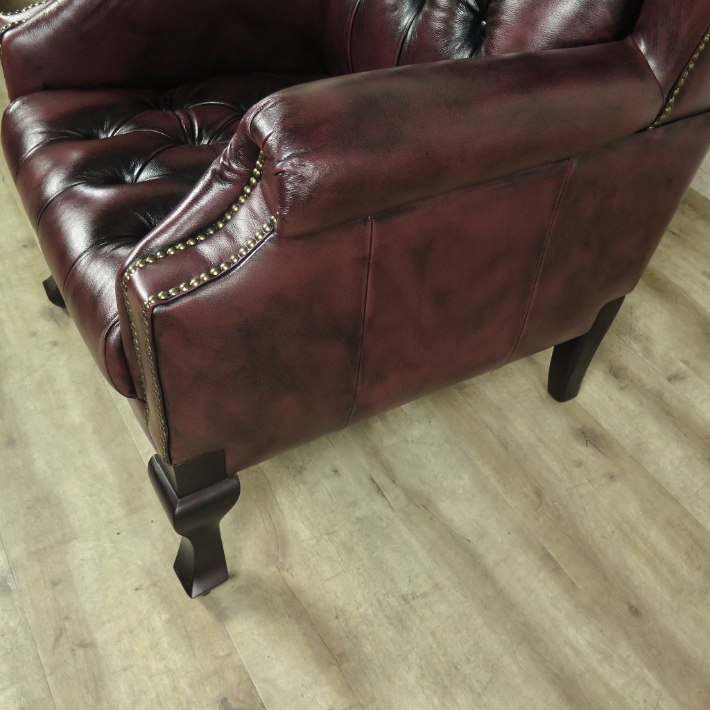 Chesterfield Sessel Rotbraun