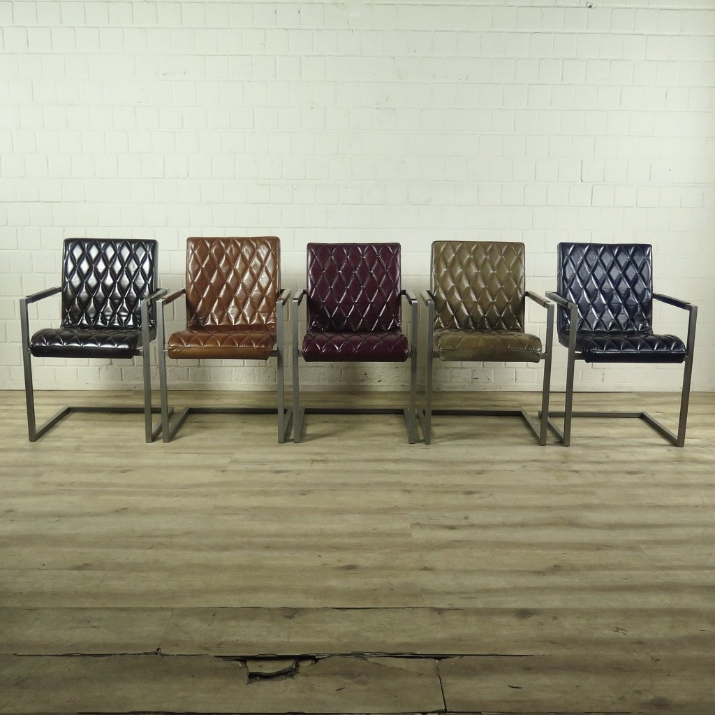 Stuhl Industrial Design Leder Lime