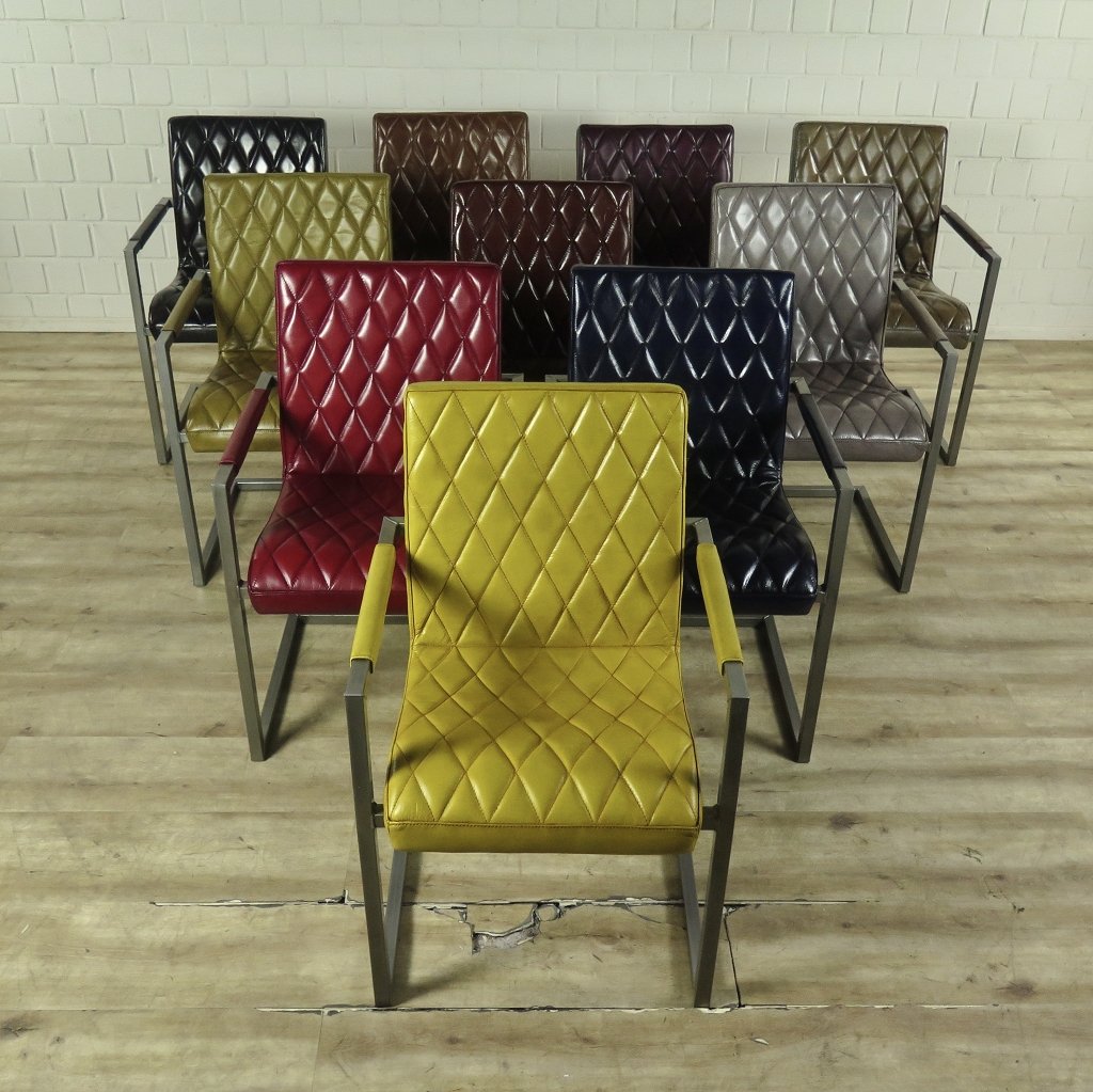 Stuhl Industrial Design Leder Lime