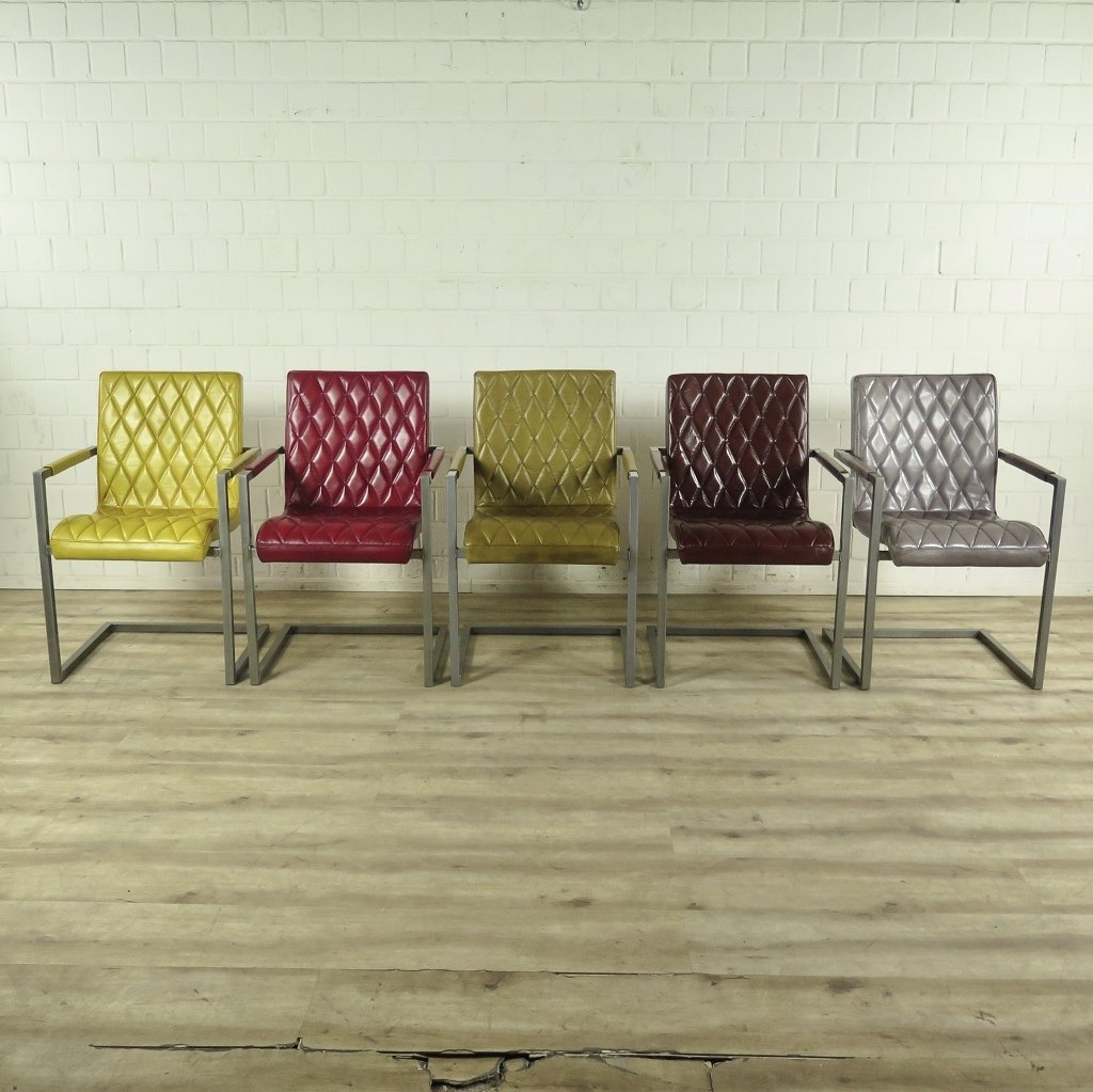 Stuhl Industrial Design Leder Lime