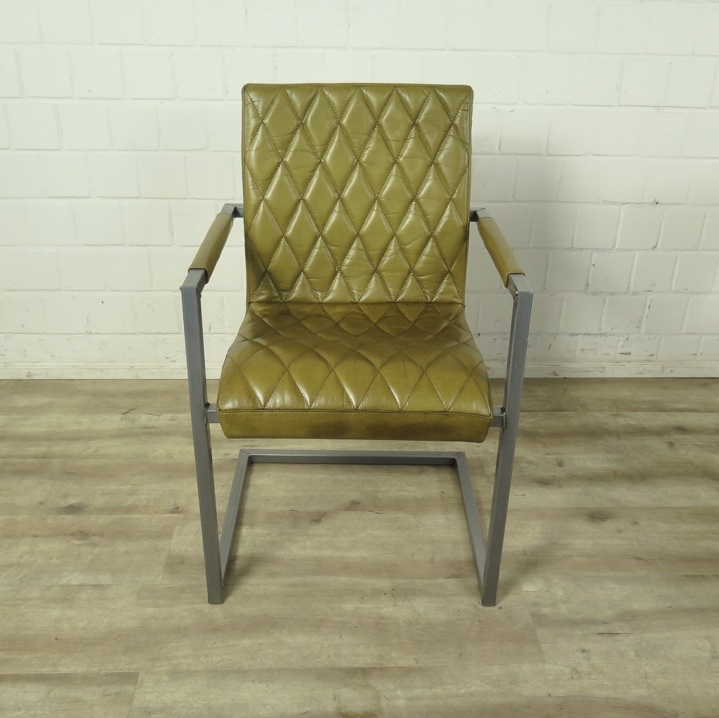 Stuhl Industrial Design Leder Lime