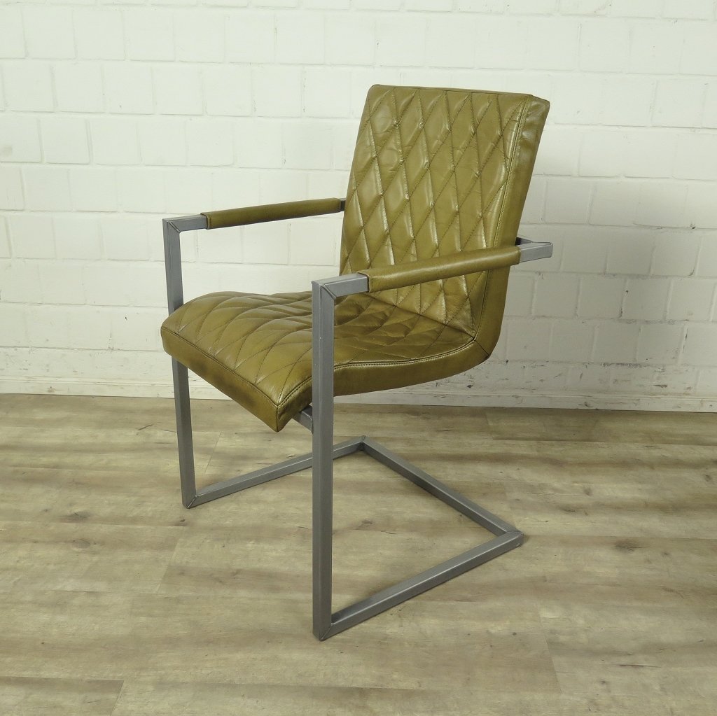 Stuhl Industrial Design Leder Lime