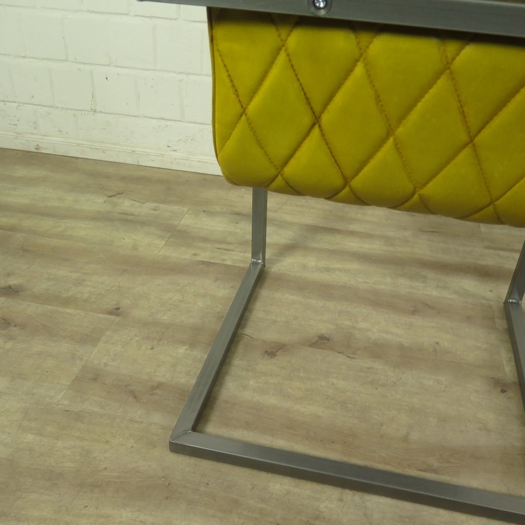 Stuhl Industrial Design Leder Gelb
