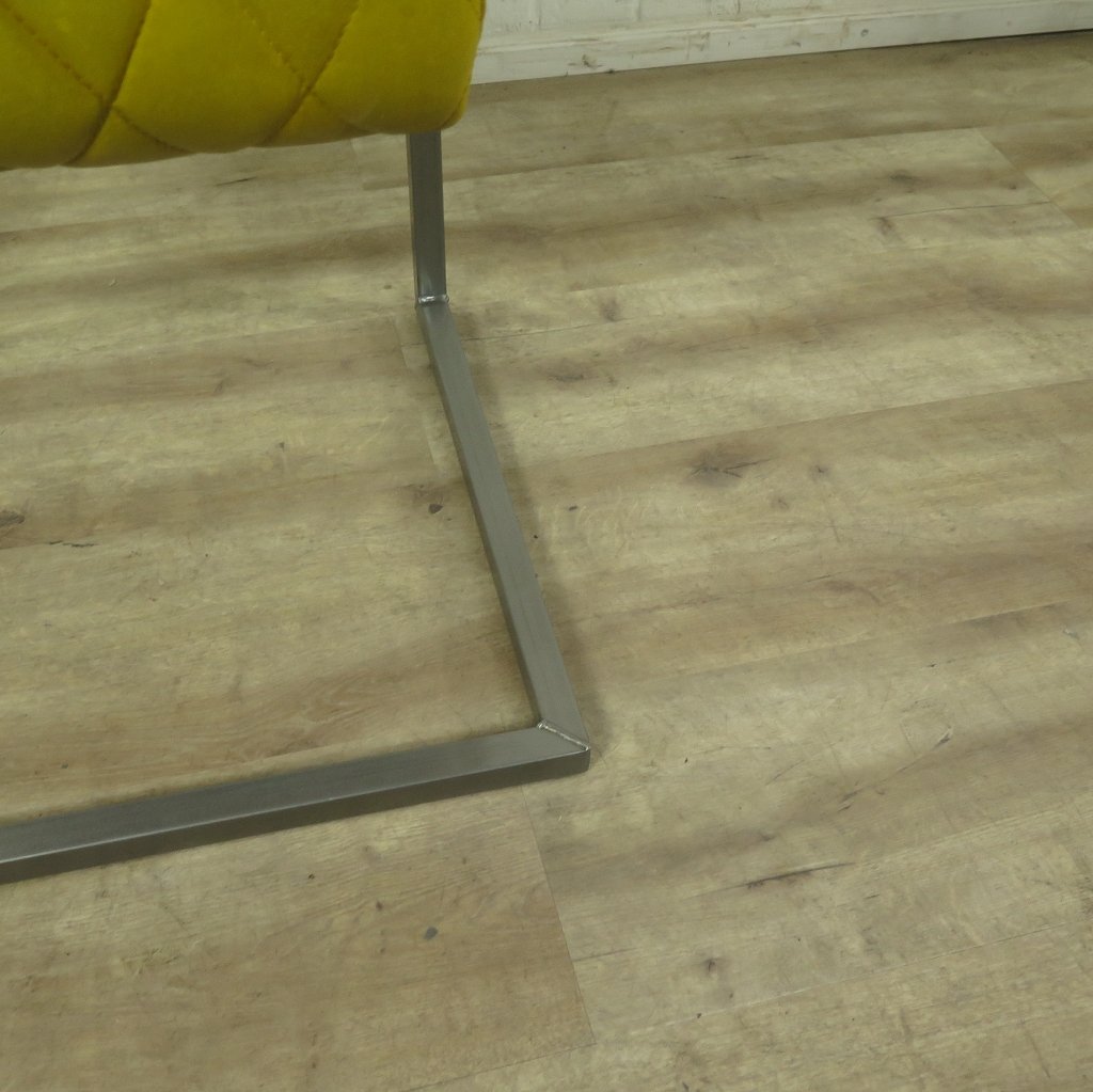 Stuhl Industrial Design Leder Gelb