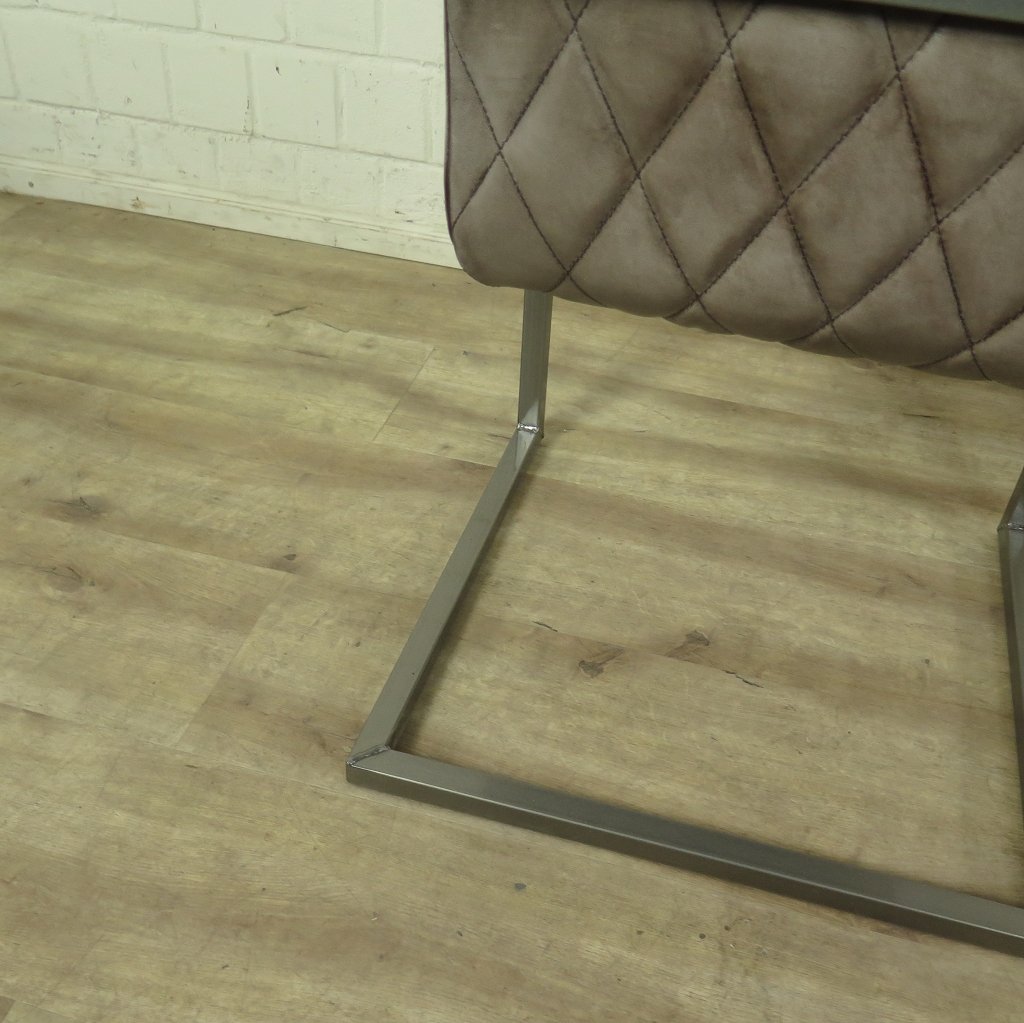 Stuhl Industrial Design Leder Grau