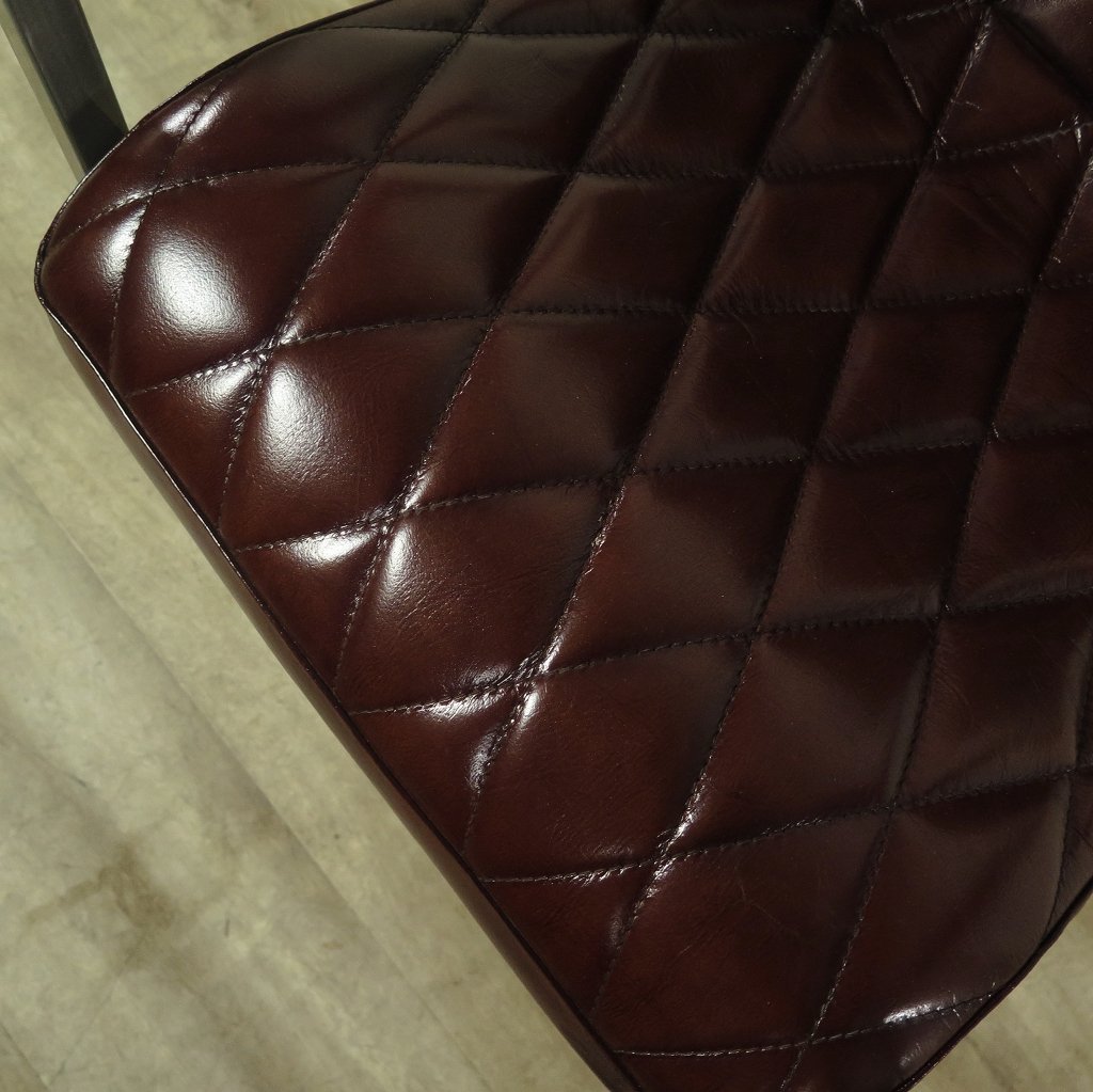 Stuhl Industrial Design Leder Rot-Braun