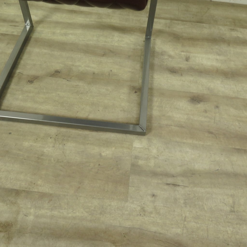 Stuhl Industrial Design Leder Rot-Braun