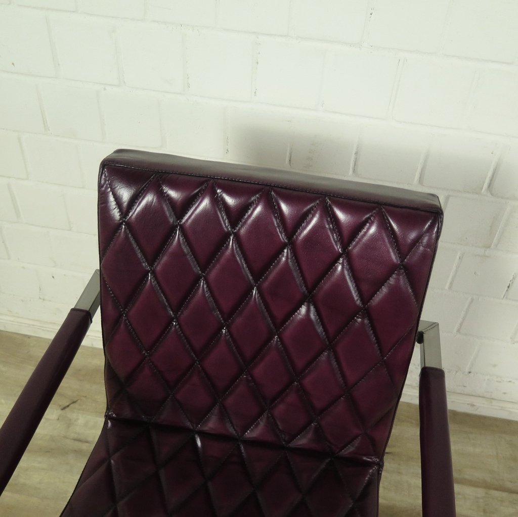 Stuhl Industrial Design Leder Bordeaux-Rot