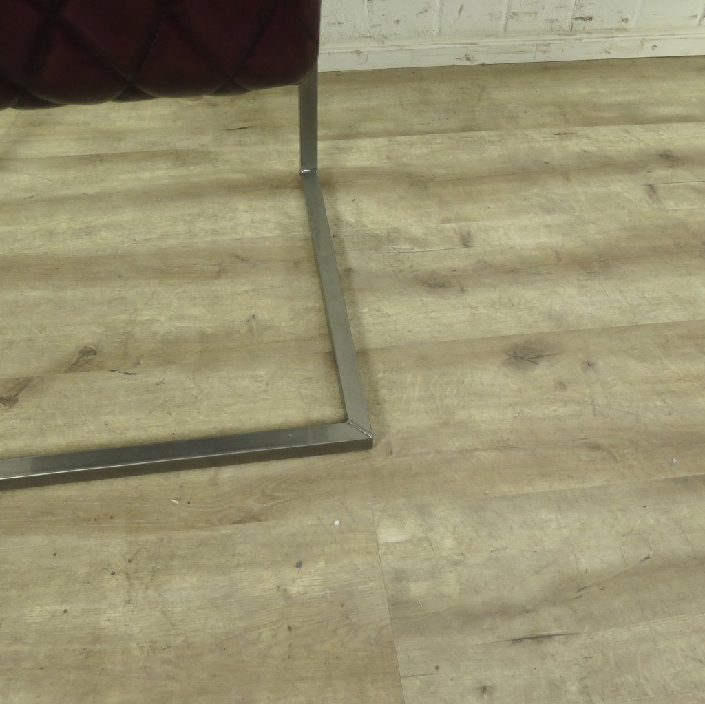 Stuhl Industrial Design Leder Bordeaux-Rot