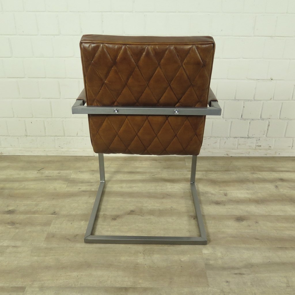 Stuhl Industrial Design Leder Camel