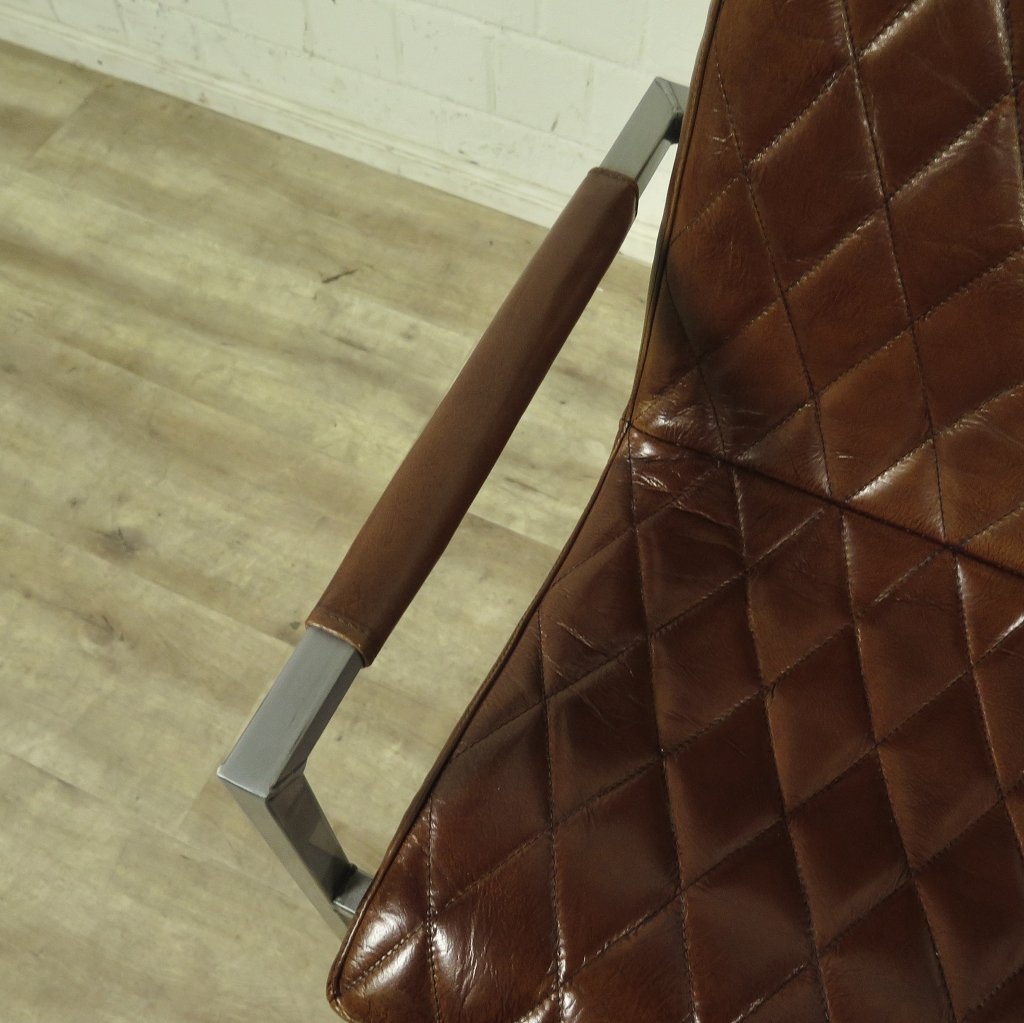 Stuhl Industrial Design Leder Camel