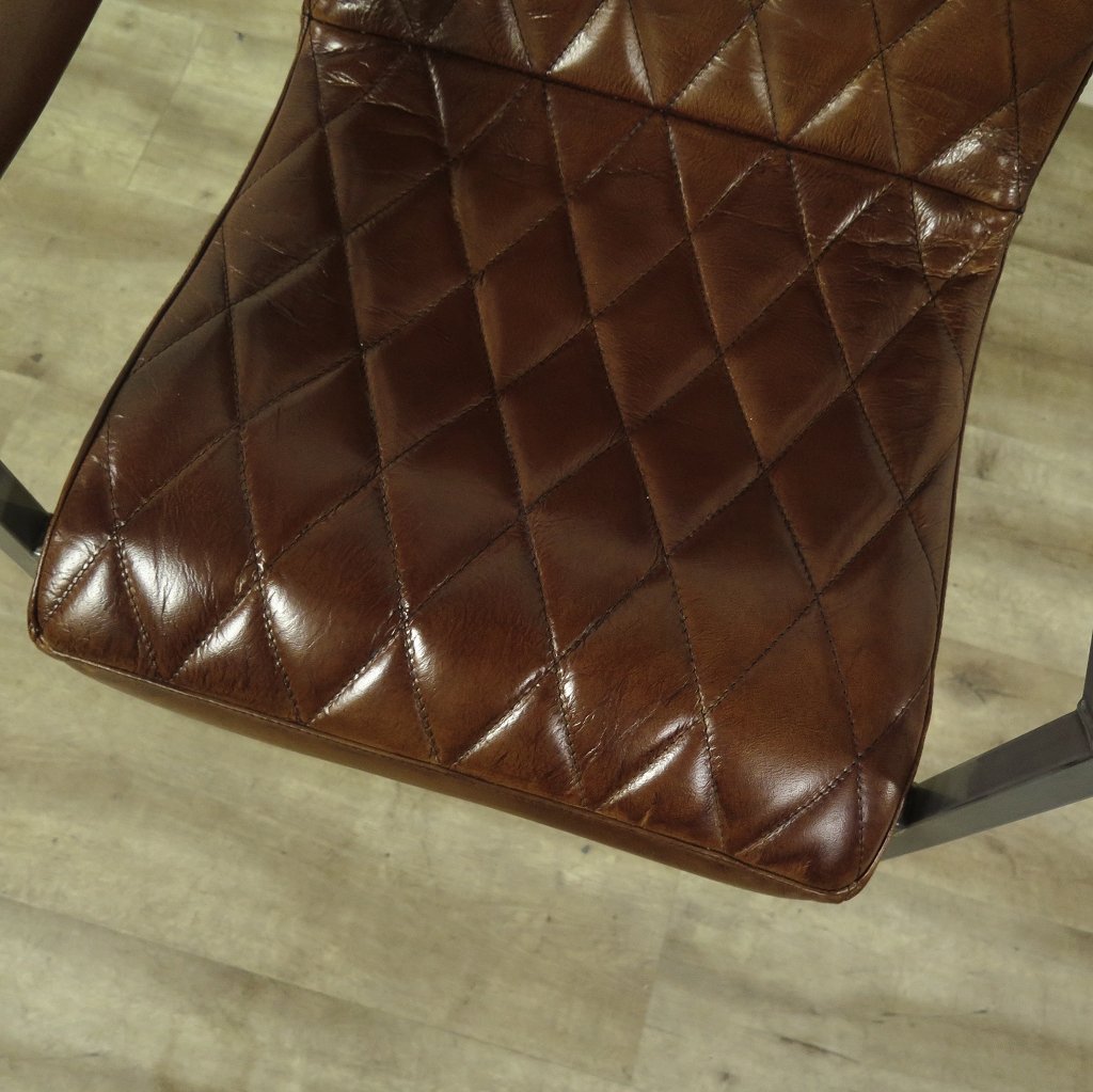Stuhl Industrial Design Leder Camel
