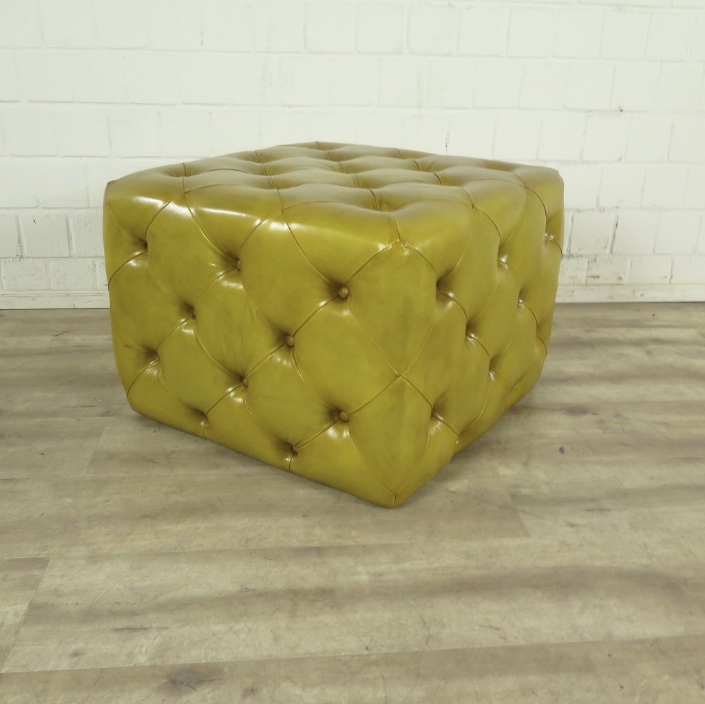 Hocker Chesterfield Gelb 0,64 m