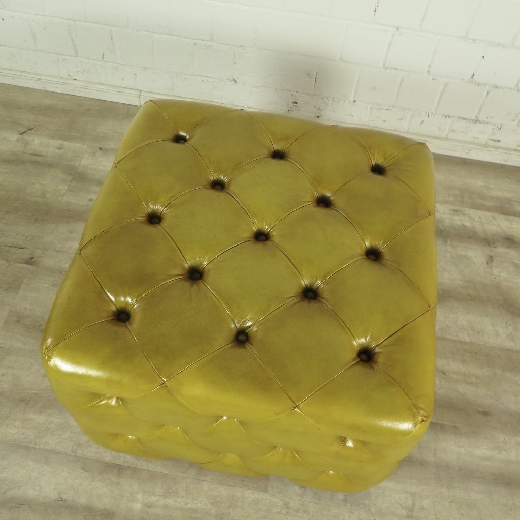 Hocker Chesterfield Gelb 0,64 m