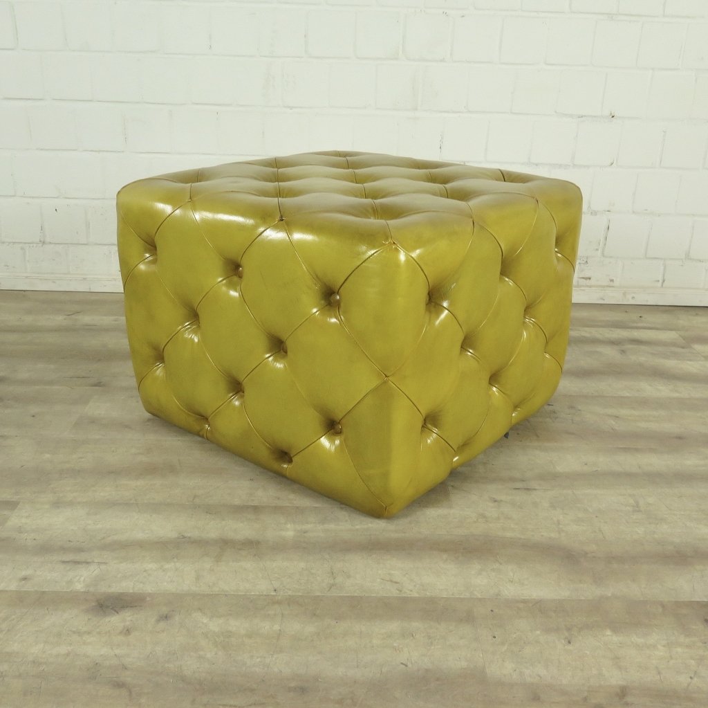 Hocker Chesterfield Gelb 0,64 m