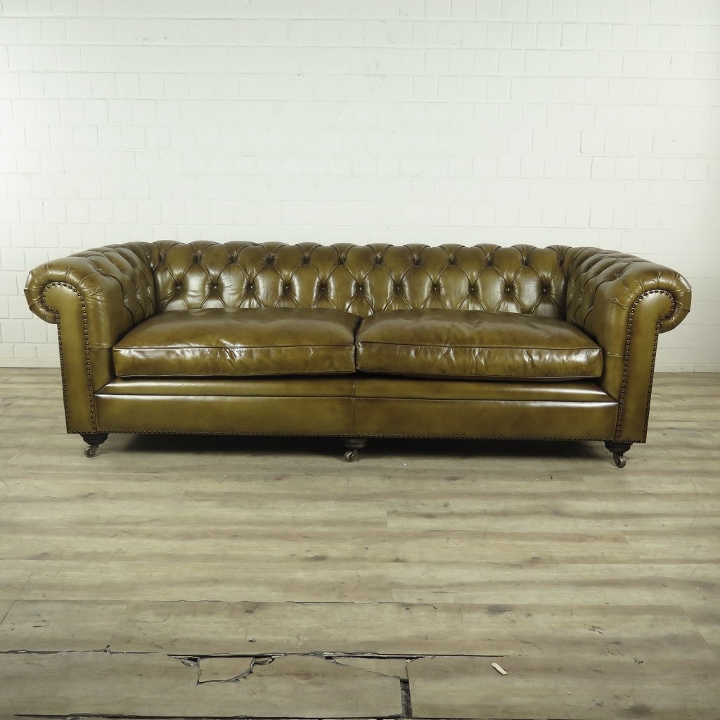 Chesterfield Sofa Couch Leder Lime 2.40 m