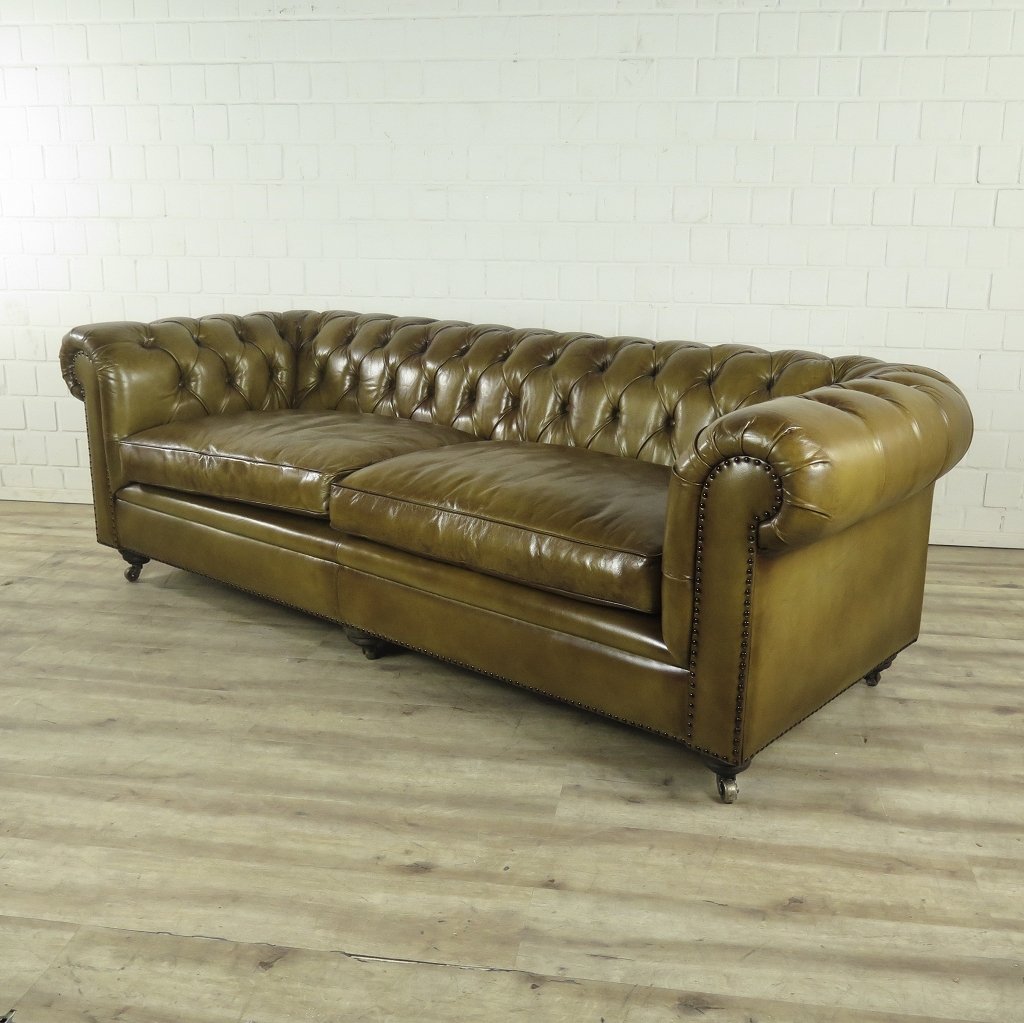 Chesterfield Sofa Couch Leder Lime 2.40 m