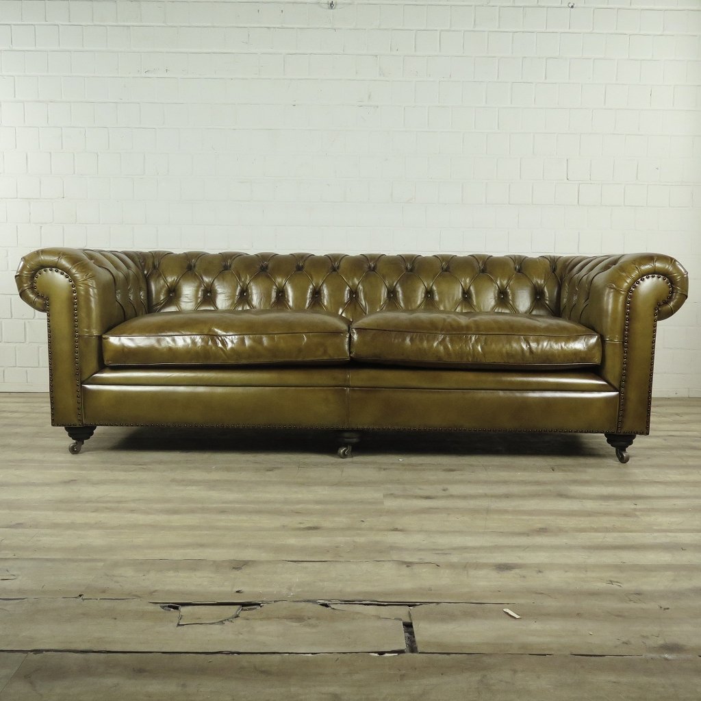 Chesterfield Sofa Couch Leder Lime 2.40 m