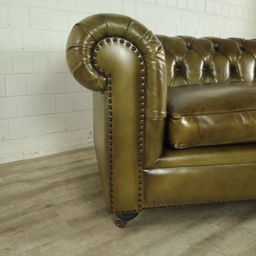 Chesterfield Sofa Couch Leder Lime 2.40 m