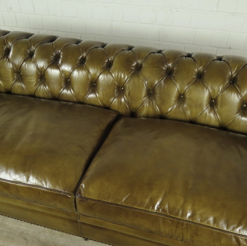 Chesterfield Sofa Couch Leder Lime 2.40 m