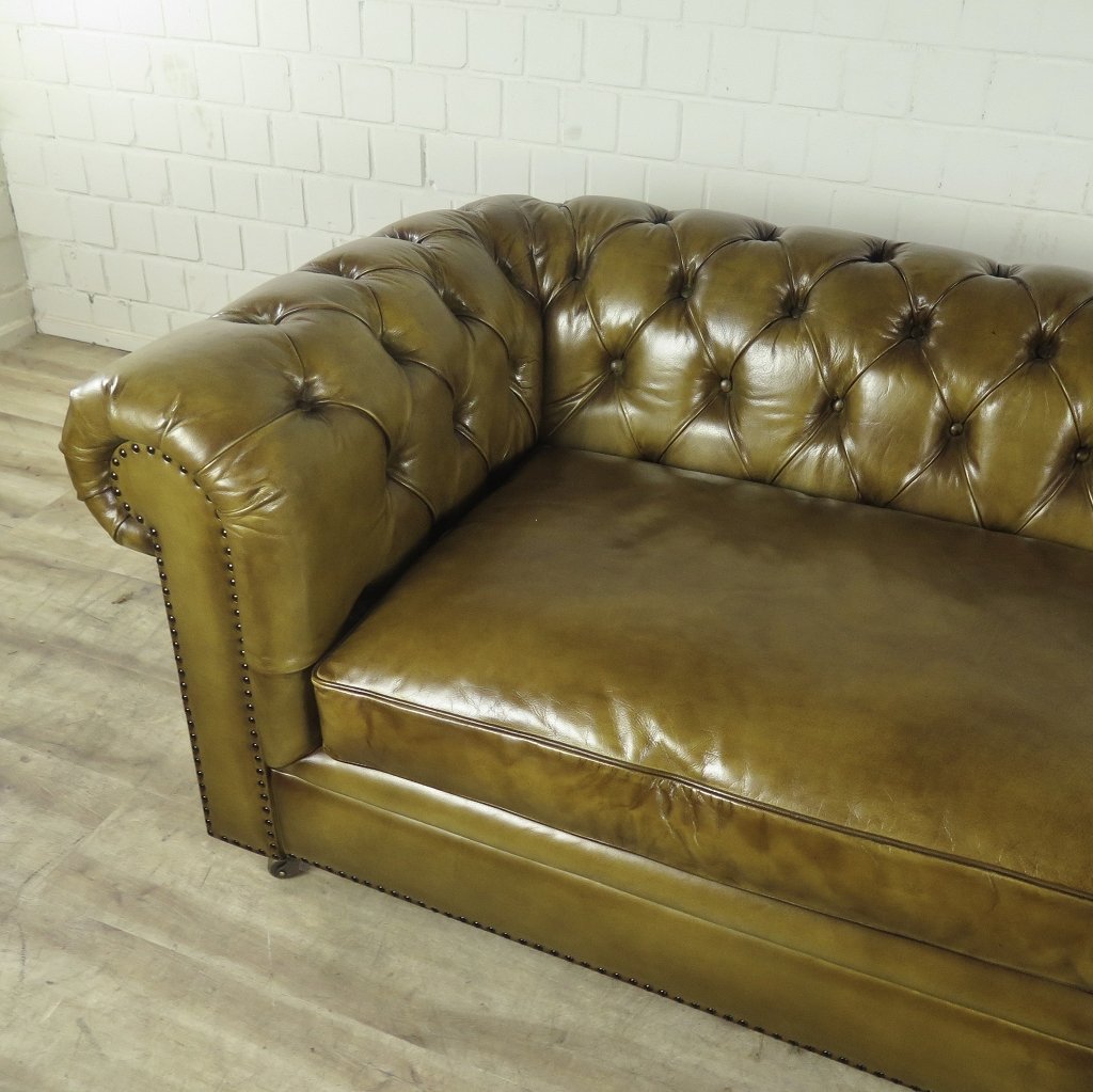 Chesterfield Sofa Couch Leder Lime 2.40 m