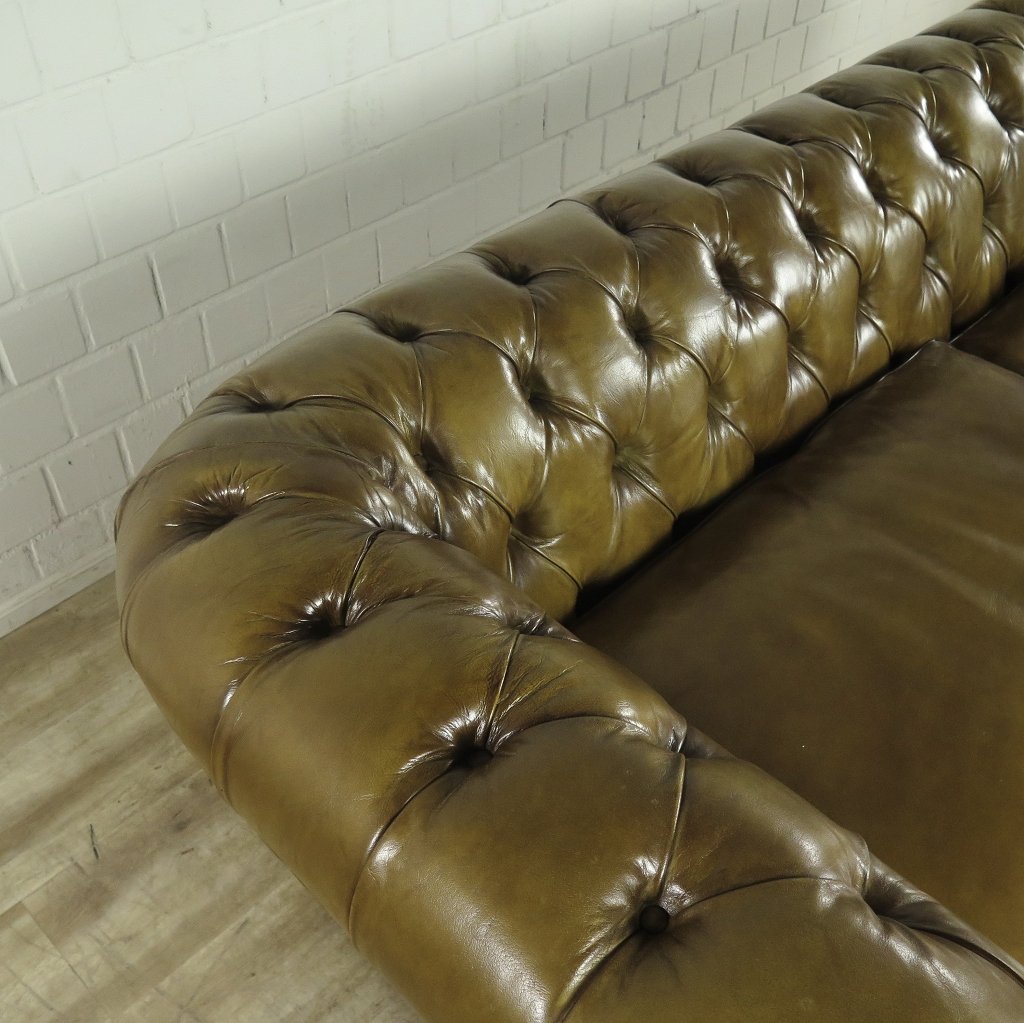 Chesterfield Sofa Couch Leder Lime 2.40 m