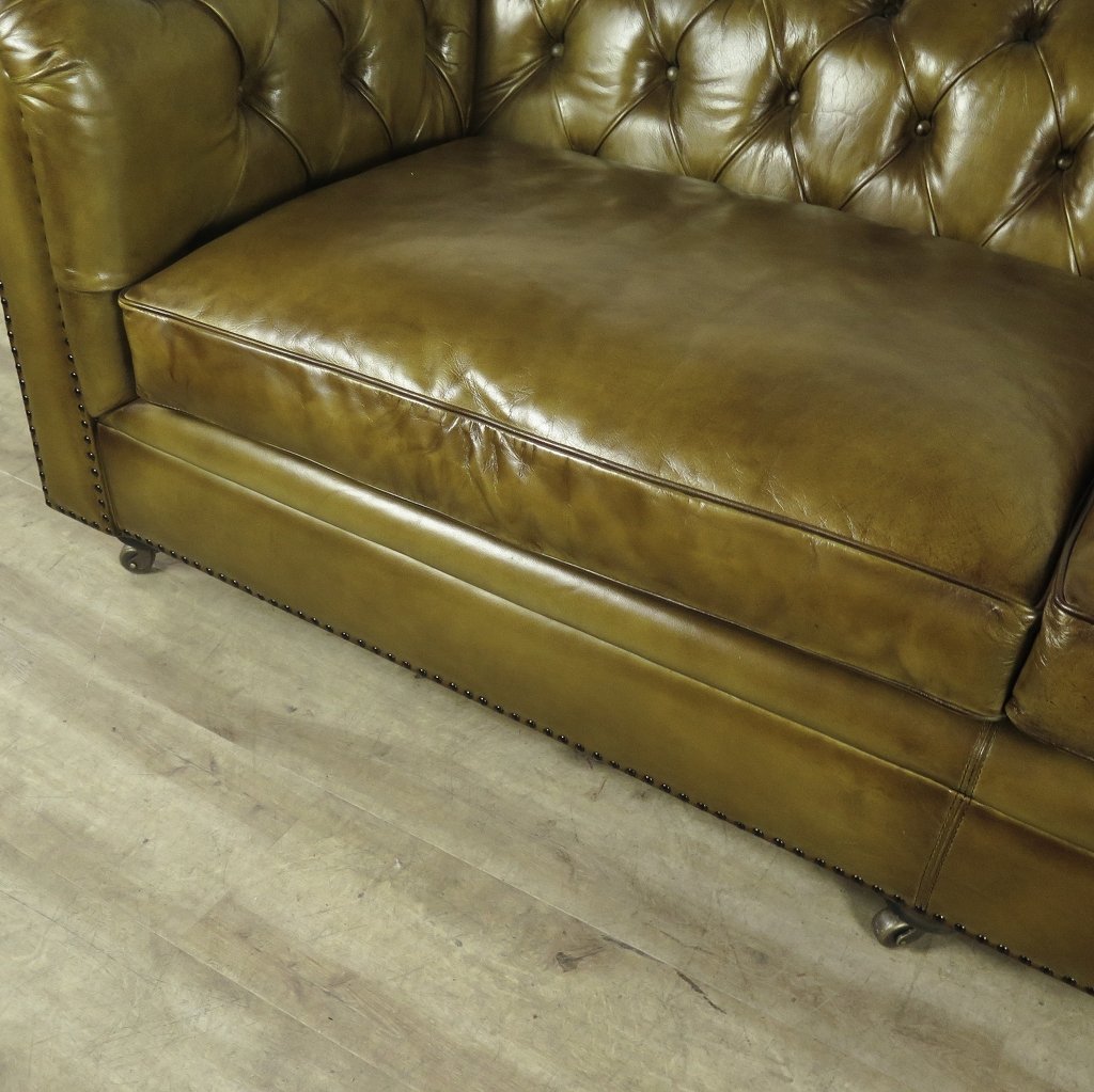 Chesterfield Sofa Couch Leder Lime 2.40 m