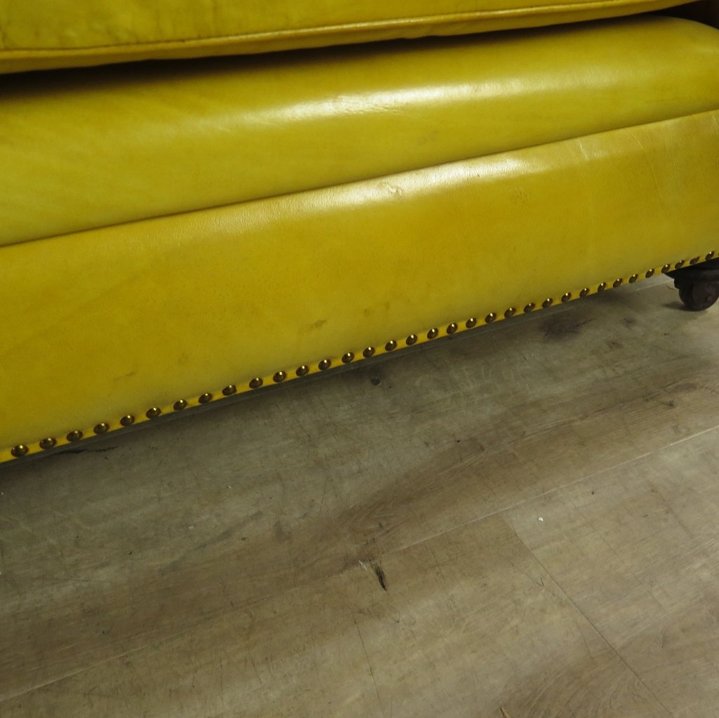 Chesterfield Sofa Couch Leder Gelb 3,20 m