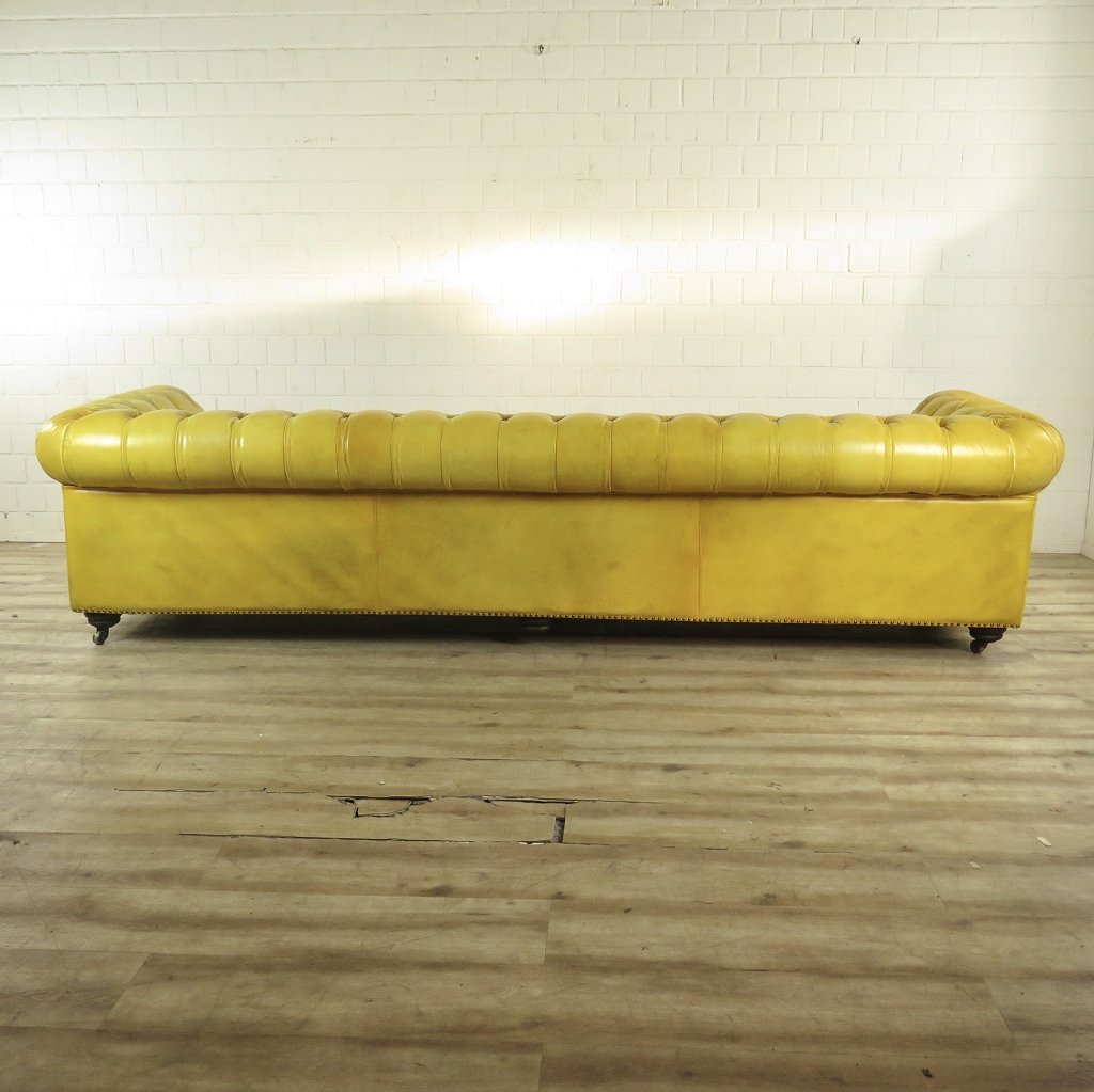 Chesterfield Sofa Couch Leder Gelb 3,20 m