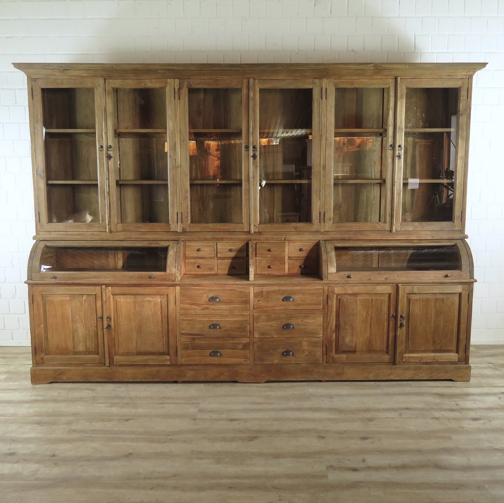 Buffetschrank Vitrine 3,14 m Teakholz
